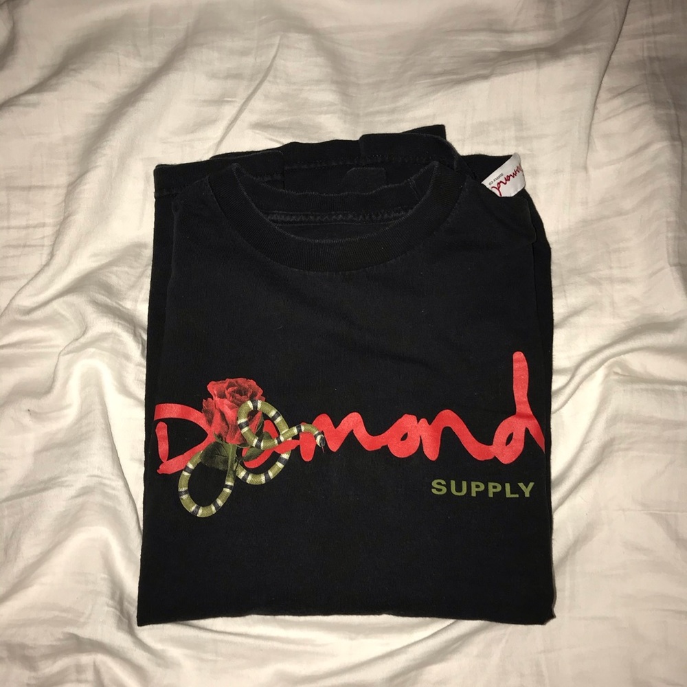 Diamond long sleeve black shirt